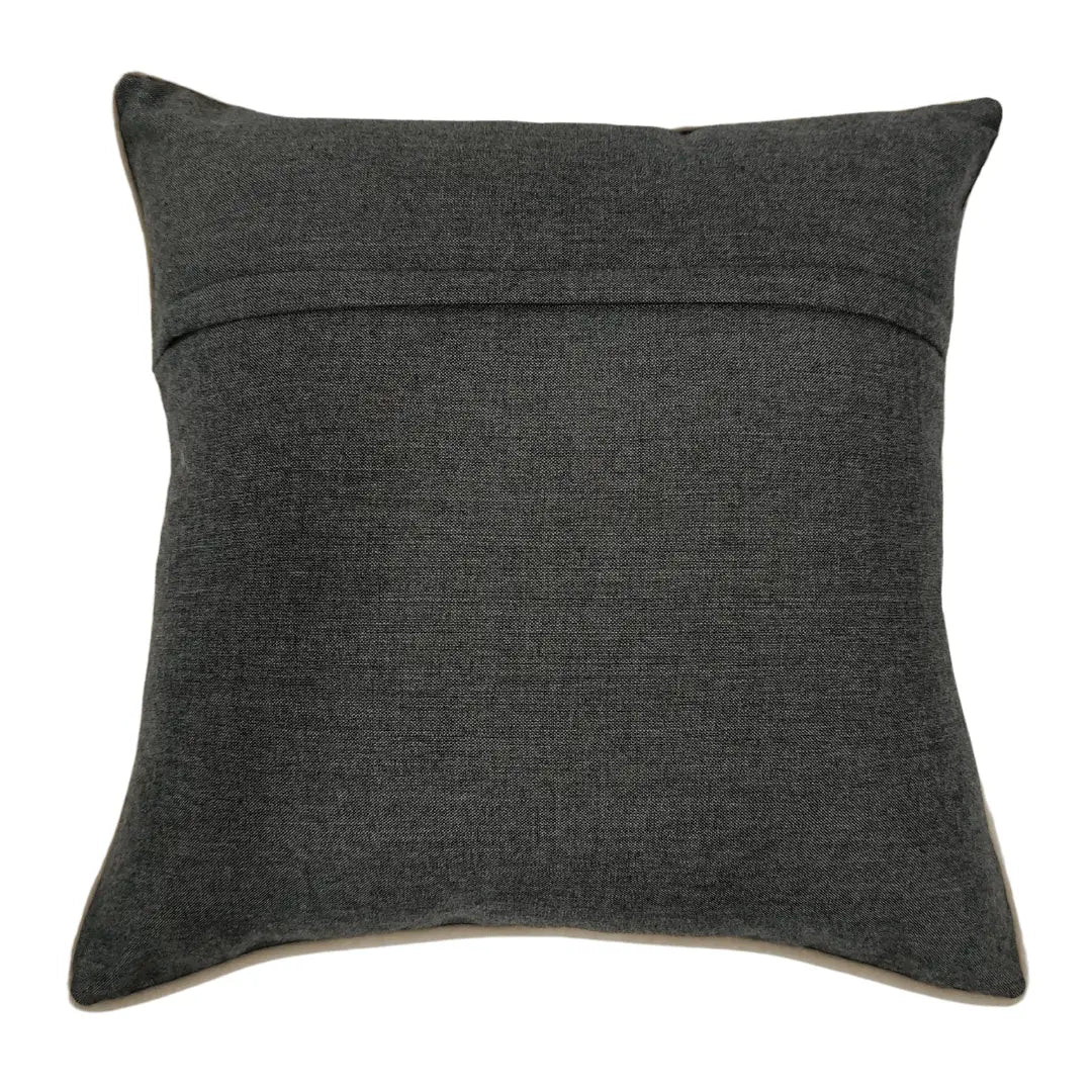 Elegant Gray Textured Pillow Covers with Contrast Piping (16x16, Set of 2) | ZIPCushions - view 3