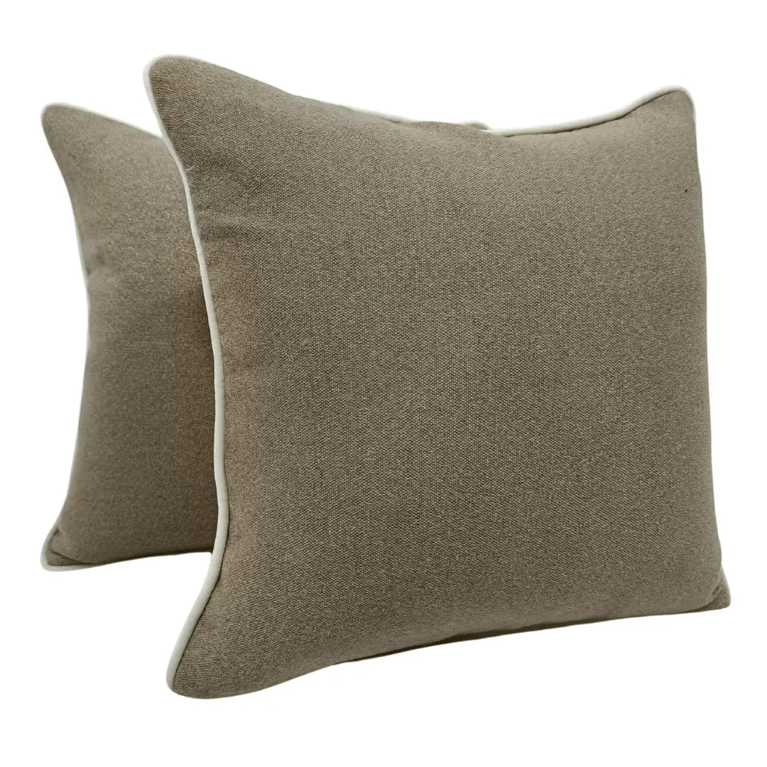 Modern Beige and White Pillow Covers (16x16, Set of 2) | ZIPCushions