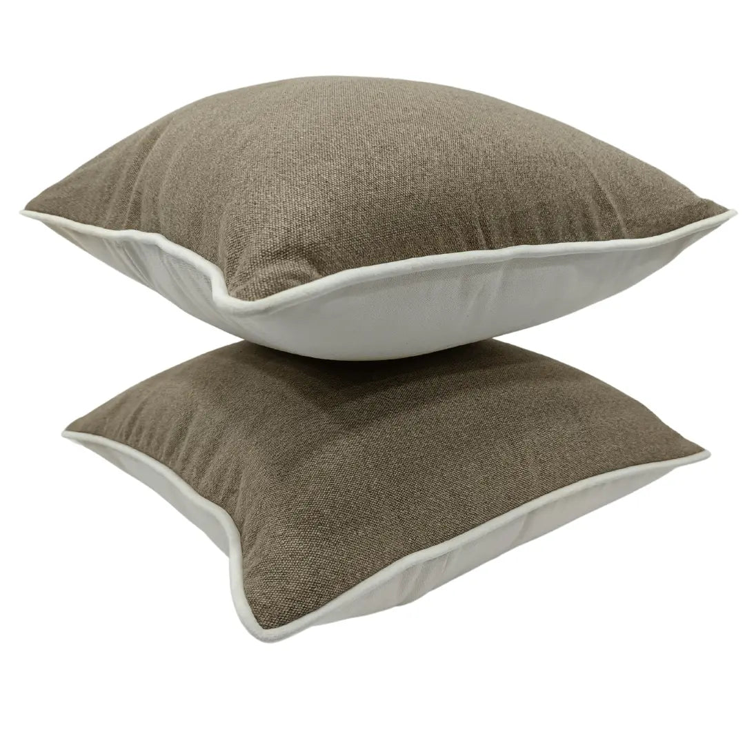Modern Beige and White Pillow Covers (16x16, Set of 2) | ZIPCushions - view 2