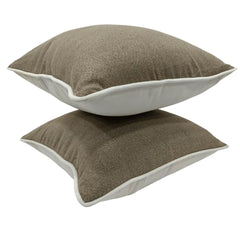 Modern Beige and White Pillow Covers (16x16, Set of 2) - Hover Image