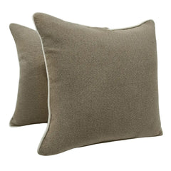 Modern Beige and White Pillow Covers (16x16, Set of 2)