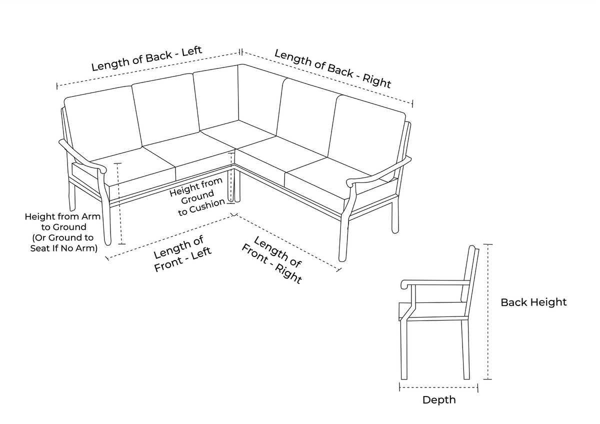 Custom L Shape Curved Couch Cover