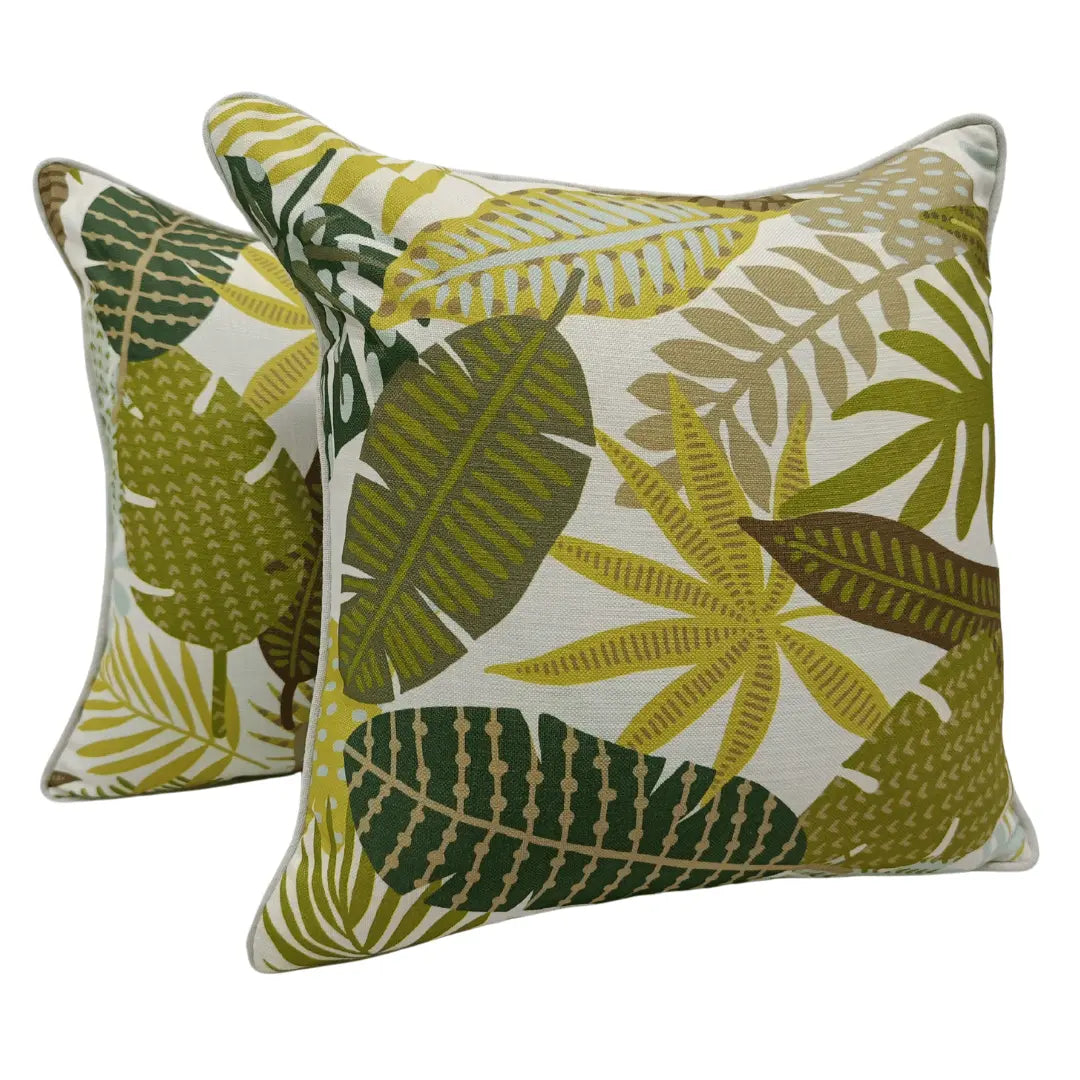 Tropical Leaf Print Pillow Covers (16x16, Set of 2) | ZIPCushions