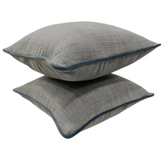 Soft Grey Chenille Pillow Covers (16x16, Set of 2)