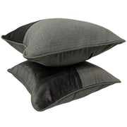 Herringbone & Velvet Contrast Pillow Covers (16x16, Set of 2) | ZIPCushions