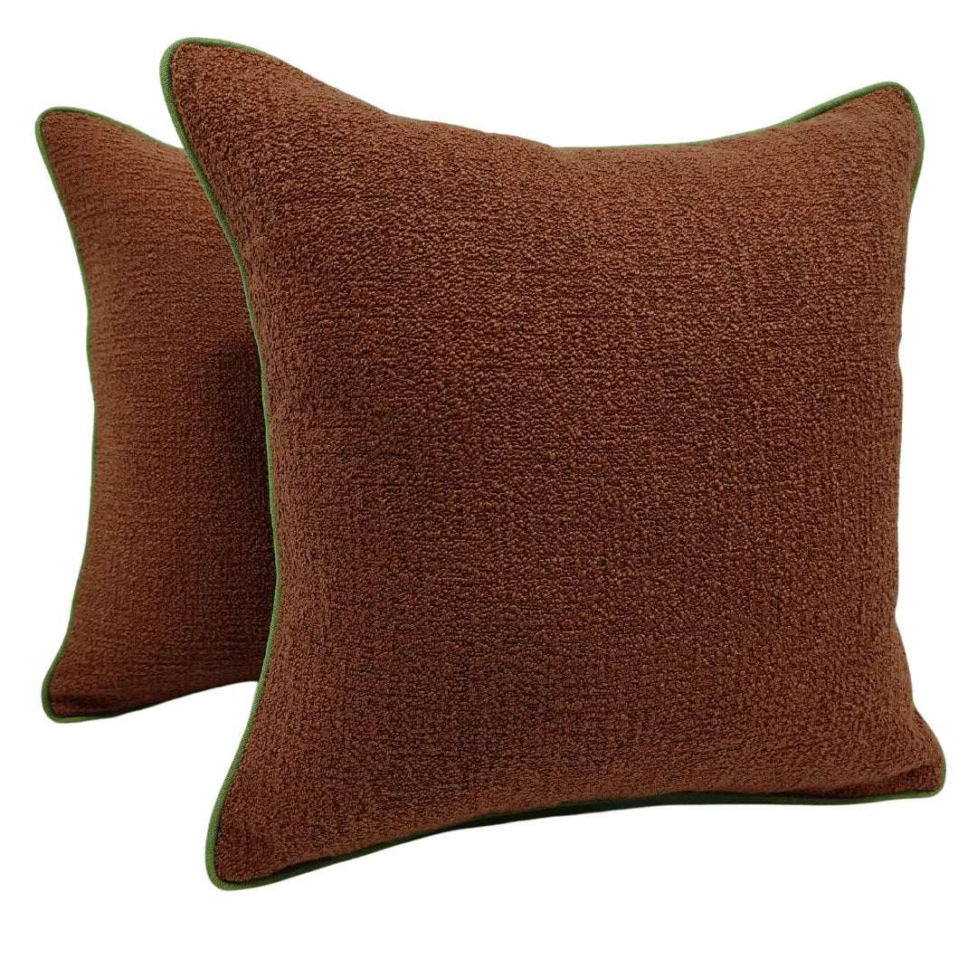 Warm Cocoa Accent Pillow Covers (16x16, Set of 2) | ZIPCushions