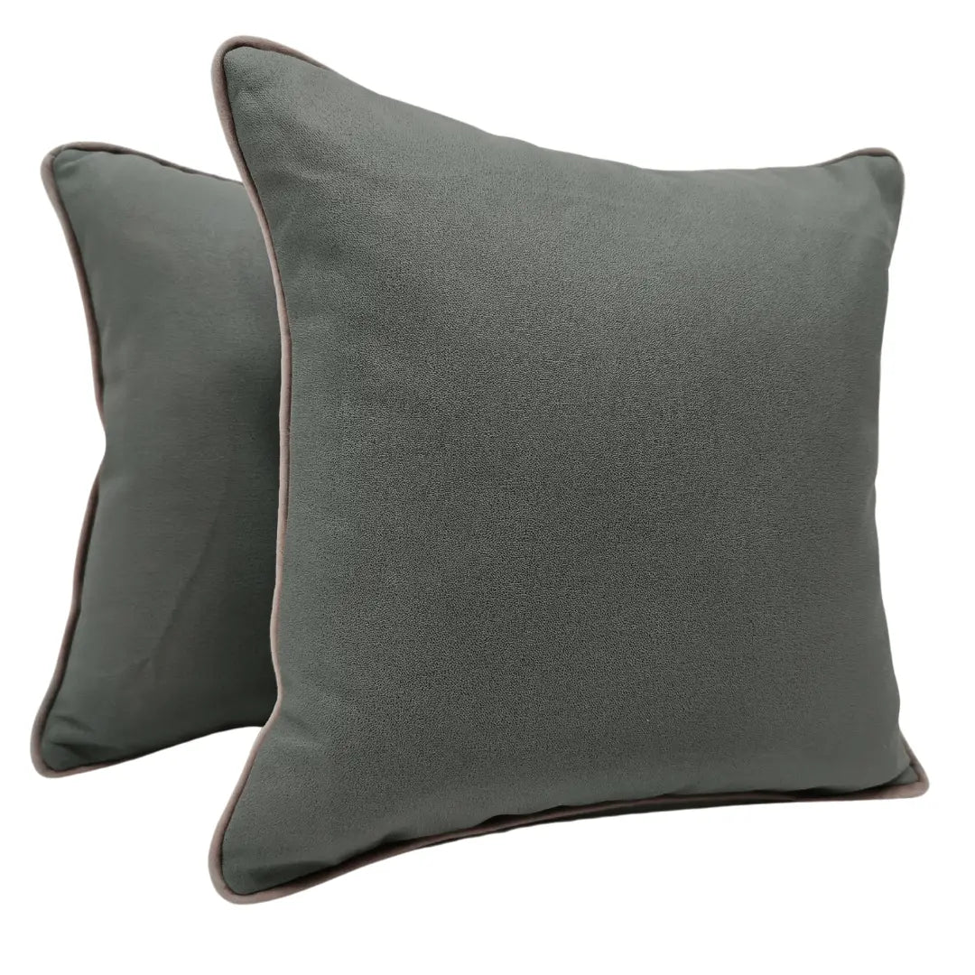 Artico Grey Leather Pillow Covers (16x16, Set of 2) | ZIPCushions