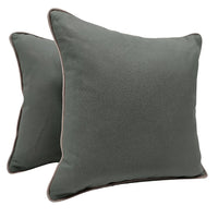 Artico Grey Leather Pillow Covers (16x16, Set of 2)