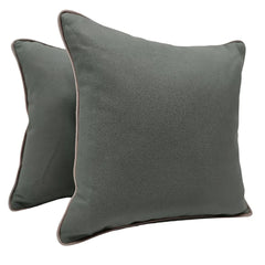 Artico Grey Leather Pillow Covers (16x16, Set of 2)