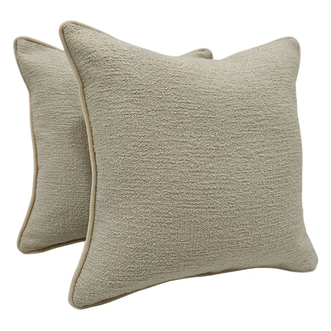 Soft Beige Textured Pillow Covers (16x16, Set of 2) | ZIPCushions