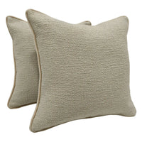 Soft Beige Textured Pillow Covers (16x16, Set of 2)