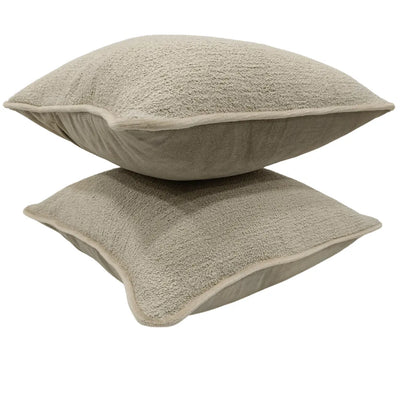 Soft Beige Textured Pillow Covers (16x16, Set of 2) - Alternate image