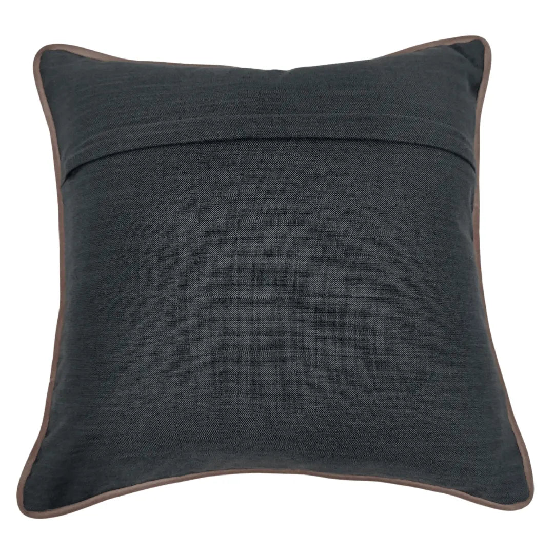 Charcoal Grey Pillow Covers with Contrast Piping (16x16, Set of 2) | ZIPCushions - view 3