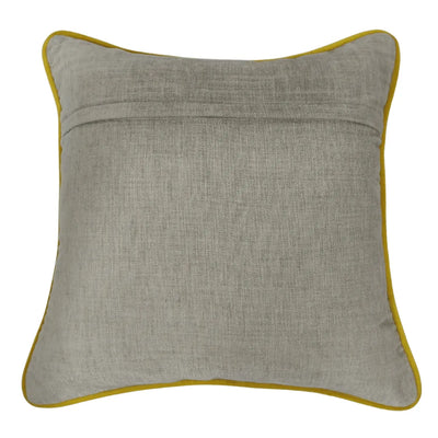 Ivory Pillow Covers with Mustard Piping (16x16, Set of 2) - Alternate image