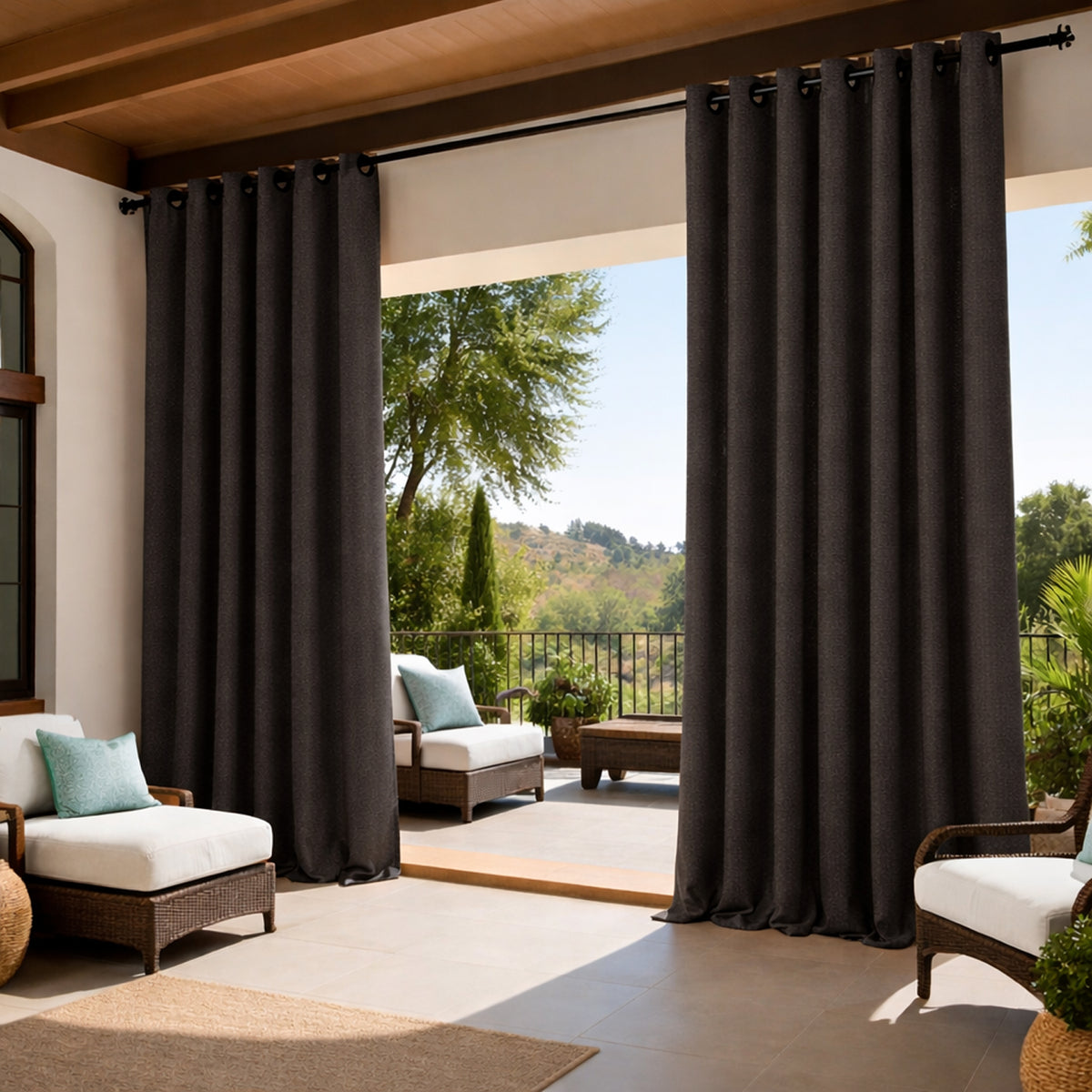 Sunbrella® Canvas Flanelle Curtain
