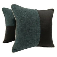 Dual Textured Contrast Pillow Covers (16×16, Set of 2)