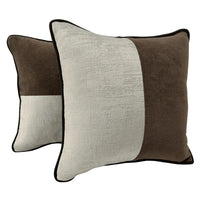 Classic Brown and Ivory Pillow Covers (16x16, Set of 2)