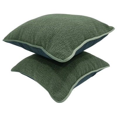 Deep Green Textured Pillow Covers (16x16, Set of 2) - Alternate image