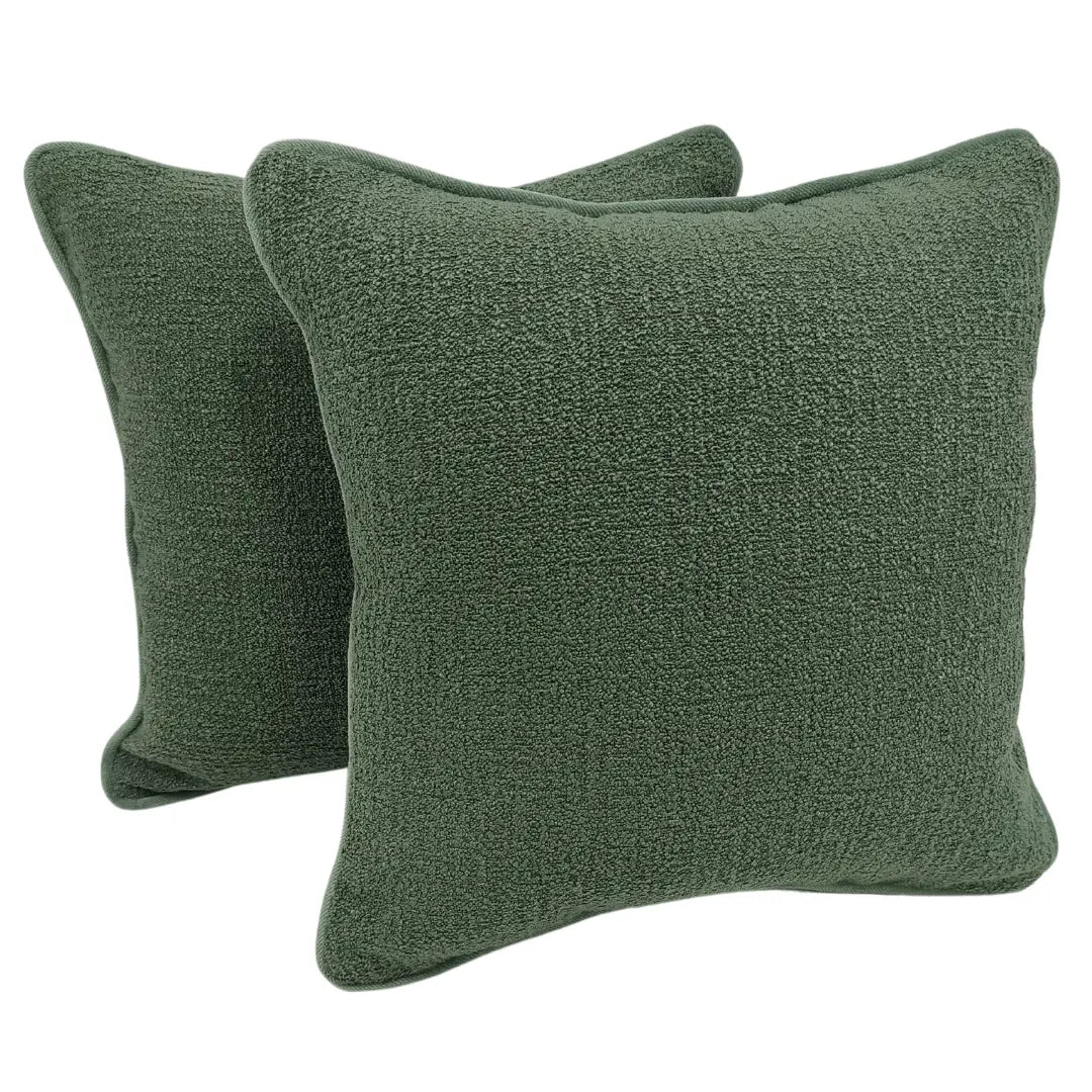 Deep Green Textured Pillow Covers (16x16, Set of 2) | ZIPCushions