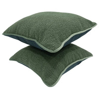 Deep Green Textured Pillow Covers (16x16, Set of 2)