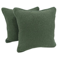 Deep Green Textured Pillow Covers (16x16, Set of 2)