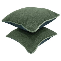 Deep Green Textured Pillow Covers (16x16, Set of 2) - Hover Image