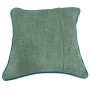 Vibrant Green Pillow Covers with Blue Piping (16x16, Set of 2) | ZIPCushions