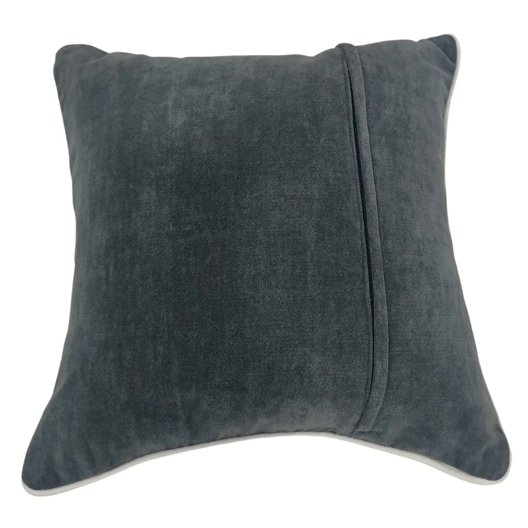 Elegant Blue Pillow Covers with Contrast Piping (16x16, Set of 2) | ZIPCushions - view 3