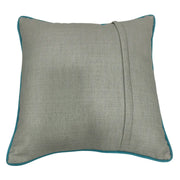 Modern Textured Blue Pillow Covers with Contrast Piping (16x16, Set of 2) | ZIPCushions