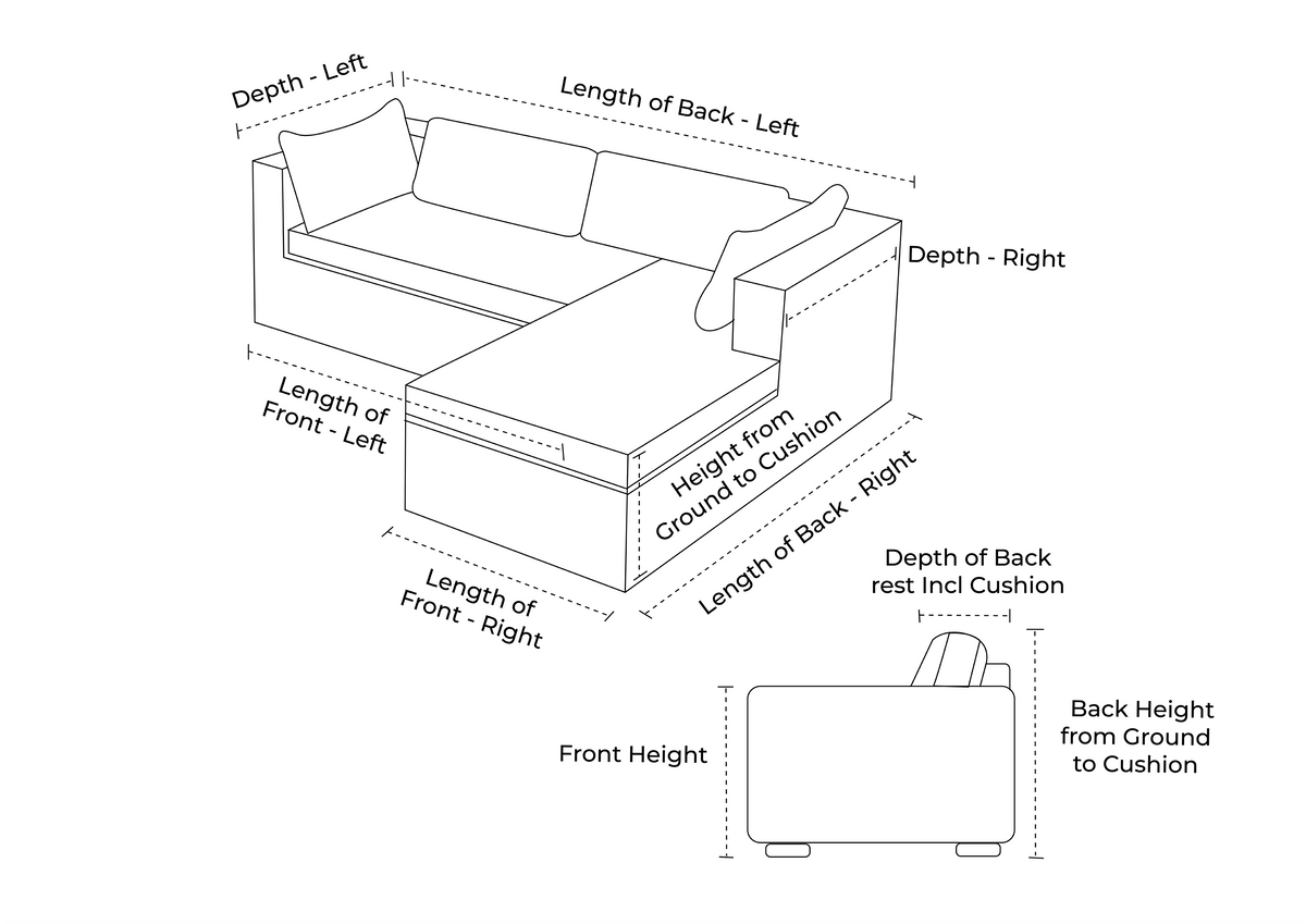 Custom Outdoor L-Shape Curved Couch Covers