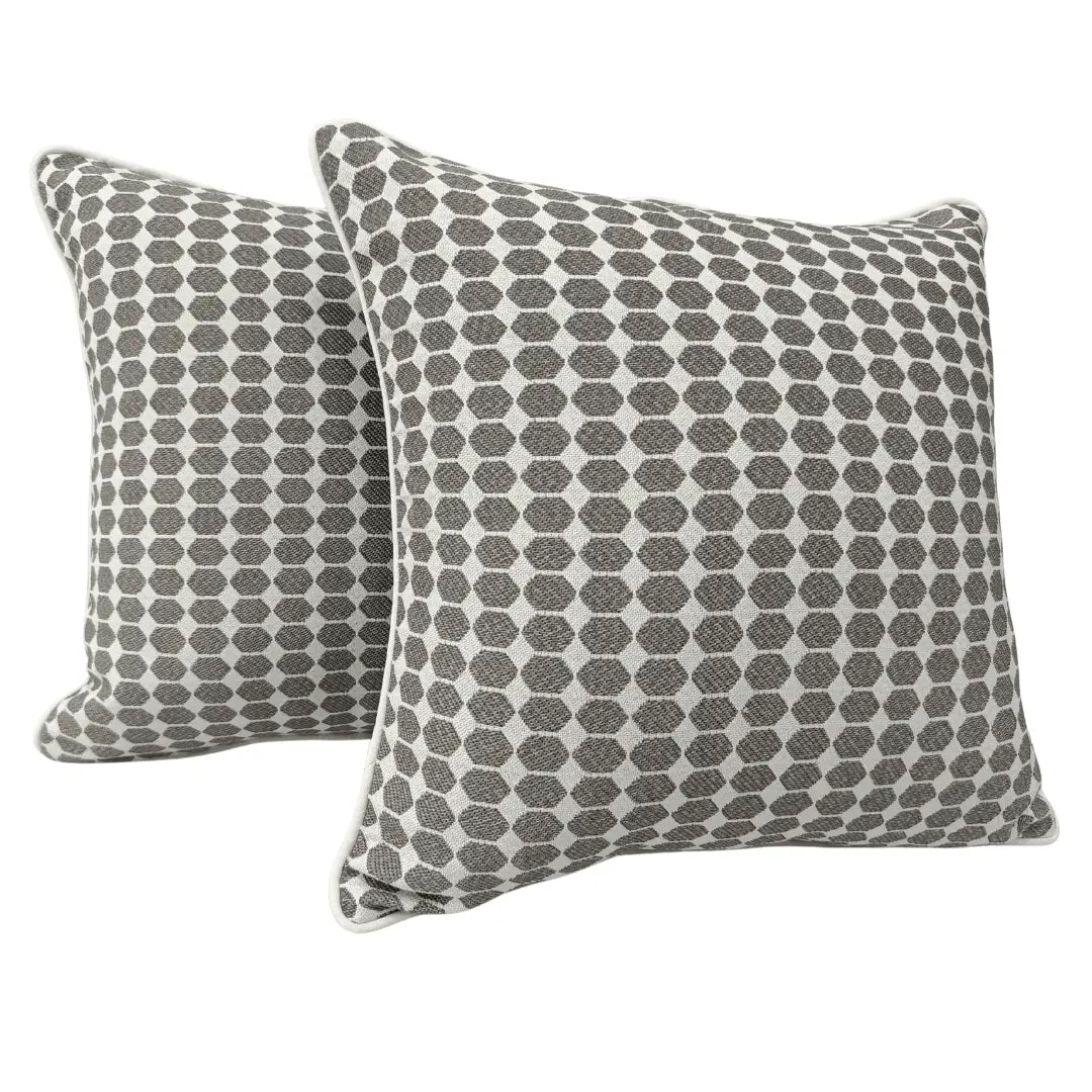 Hexa Grey Pillow Covers (18x18, Set of 2) | ZIPCushions