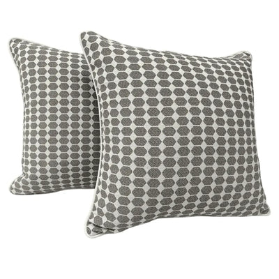 Hexa Grey Pillow Covers (18x18, Set of 2)