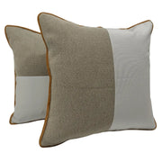 Modern Two-Tone Pillow Covers with Mustard Piping (16x16, Set of 2) | ZIPCushions