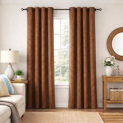 Amber Heavyweight Woven Curtain - Alternate image