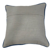 Beige and Taupe Two-Tone Pillow Covers with Navy Piping (16x16, Set of 2) | ZIPCushions