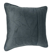 Two-Tone Grey Velvet Pillow Covers with Blue Piping (16x16, Set of 2) | ZIPCushions