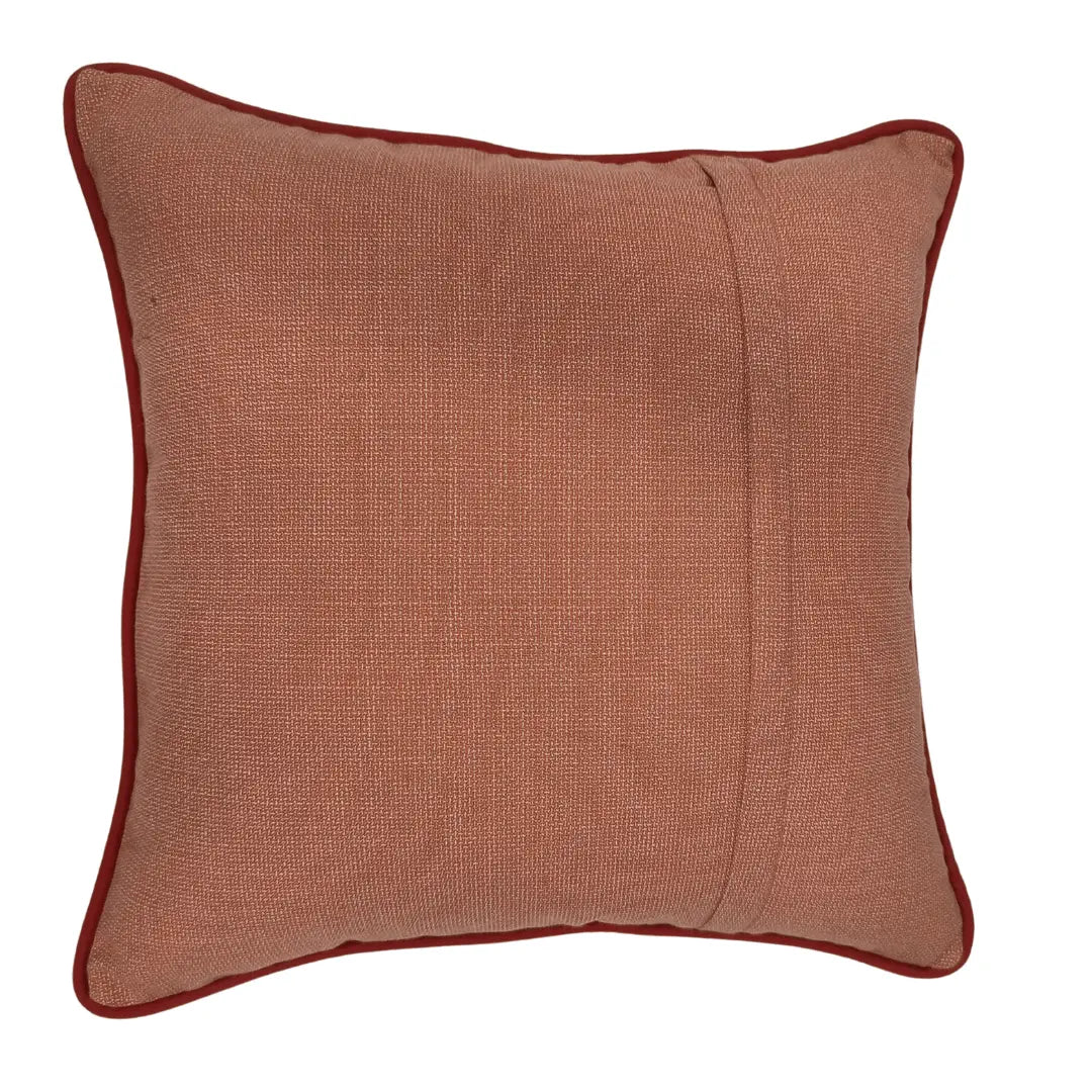 Rust and Red Geometric Pillow Covers with Contrast Piping (16x16, Set of 2) | ZIPCushions - view 3