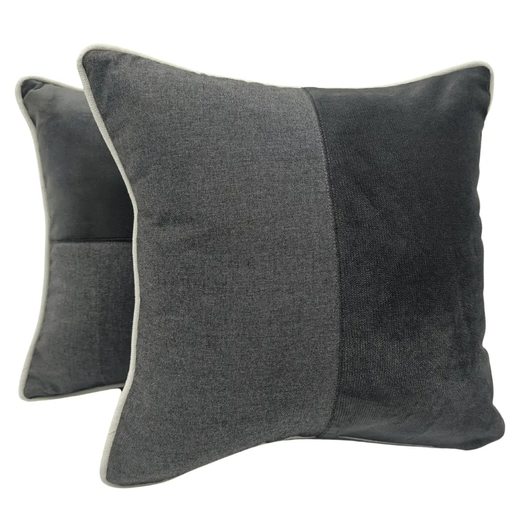 Elegant Contrast Charcoal Pillow Covers (16x16, Set of 2) | ZIPCushions