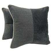 Elegant Contrast Charcoal Pillow Covers (16x16, Set of 2) | ZIPCushions