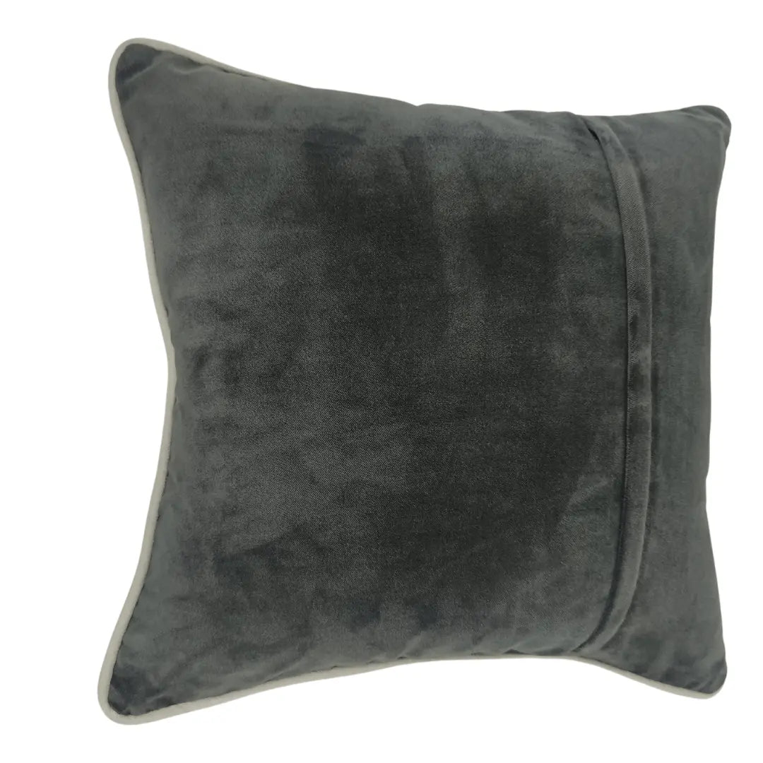 Elegant Contrast Charcoal Pillow Covers (16x16, Set of 2) | ZIPCushions - view 3