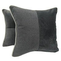 Elegant Contrast Charcoal Pillow Covers (16x16, Set of 2)