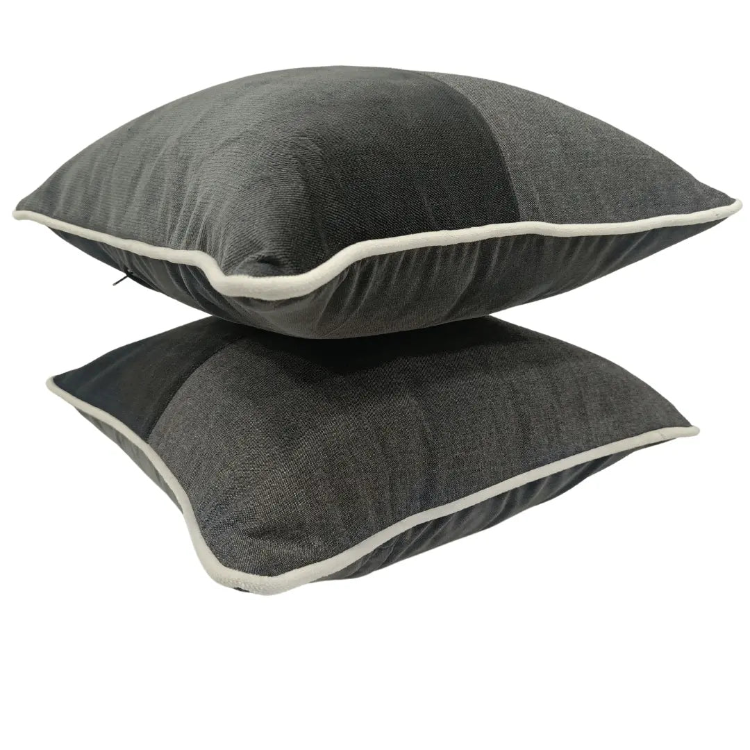 Elegant Contrast Charcoal Pillow Covers (16x16, Set of 2) | ZIPCushions - view 2