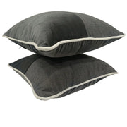 Elegant Contrast Charcoal Pillow Covers (16x16, Set of 2) | ZIPCushions