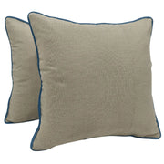 Beige & Blue Contrast Pillow Covers (16x16, Set of 2) | ZIPCushions