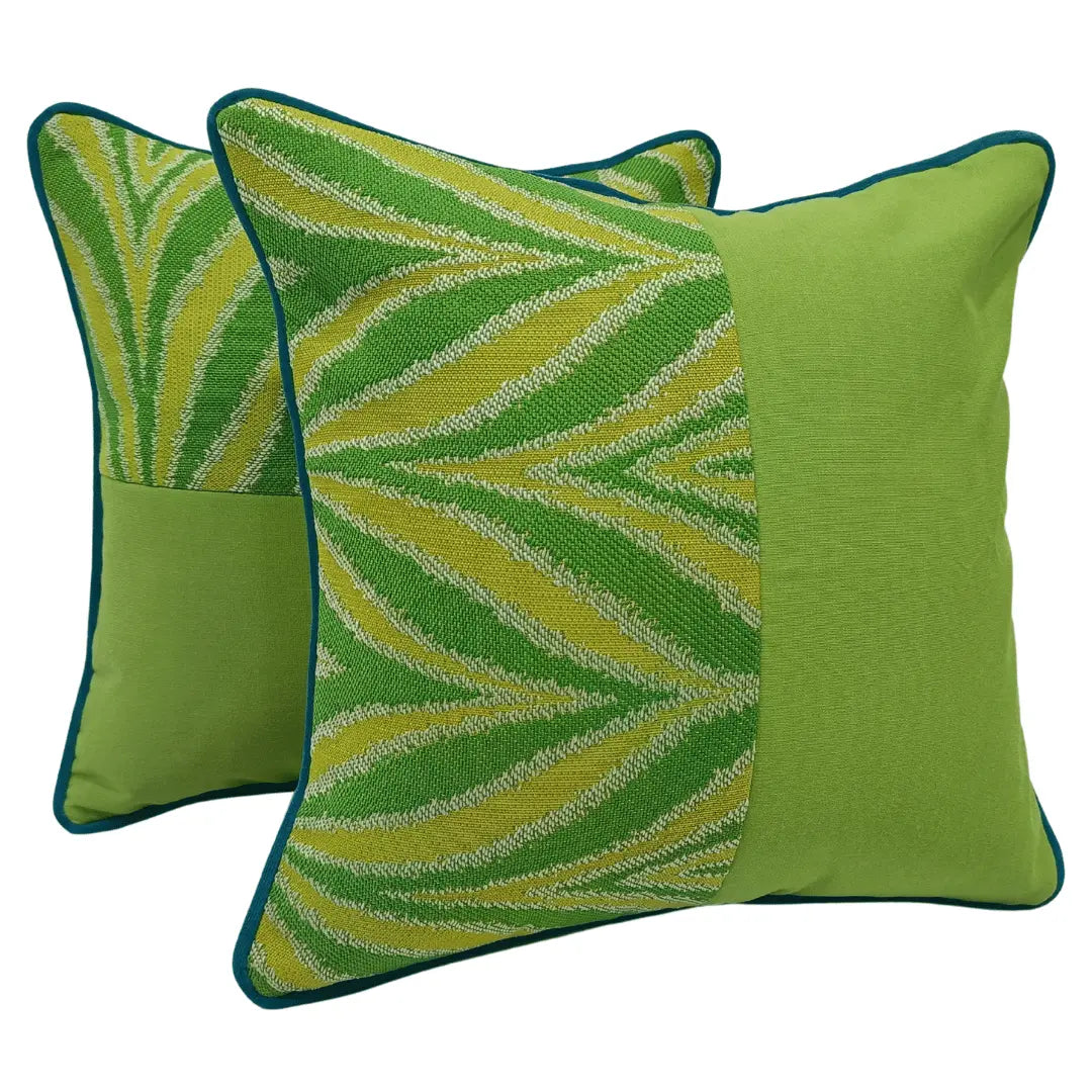 Green Tropical Weave Pillow Covers (16x16, Set of 2) | ZIPCushions