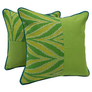 Green Tropical Weave Pillow Covers (16x16, Set of 2) | ZIPCushions