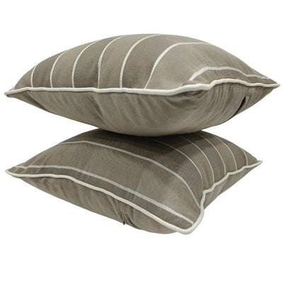 Beige Striped Cushion Covers (16x16, Set of 2) - Alternate image