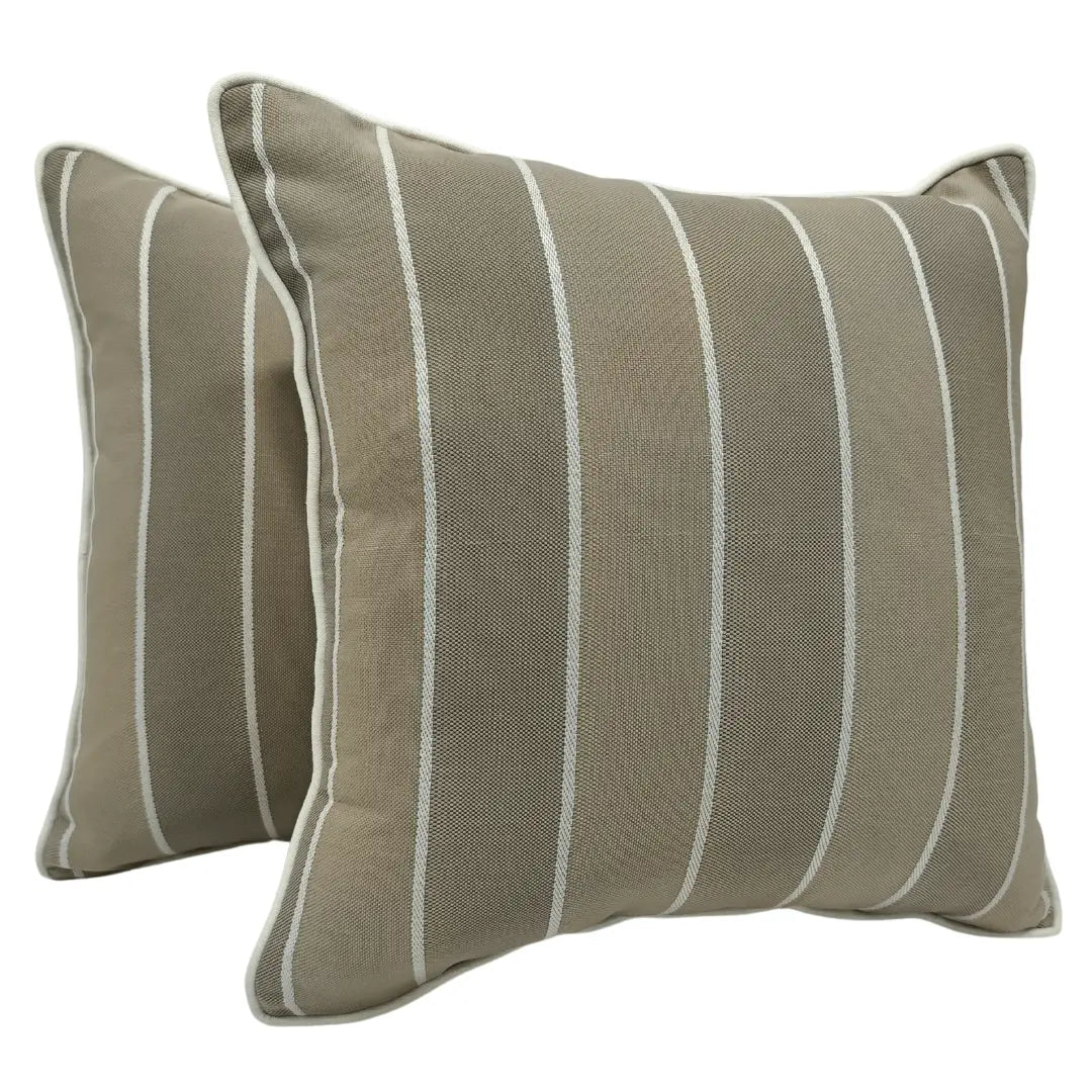 Beige Striped Cushion Covers (16x16, Set of 2) | ZIPCushions