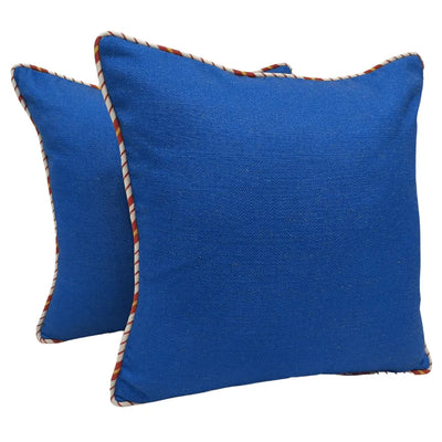 Royal Blue & Lime Green Cushion Covers (16x16, Set of 2)