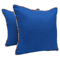 Royal Blue & Lime Green Cushion Covers (16x16, Set of 2)
